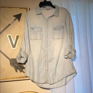 Light blue jean button up